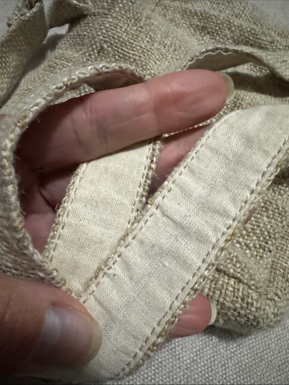 Ark Fair Trade's Hemp Crossbody Bag-Nepal Orig-Natural Color with Imperfections - Picture 9 of 16